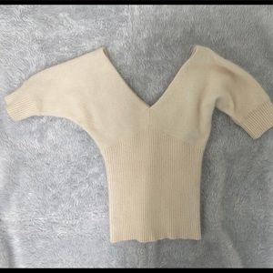 Soft angora fuzzy short sleeve sweater